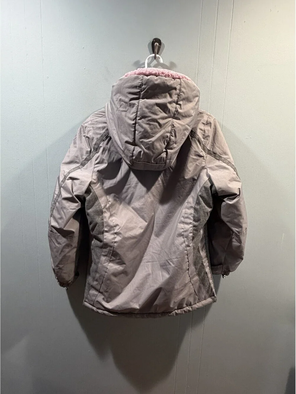 Youth Girls ZeroXposur Full Zip Coat Size 14/16 Gray & Pink Inside